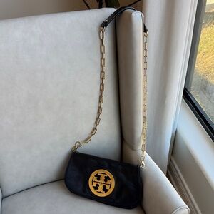 Tory Burch Black Crossbody Bag with Gold Chain